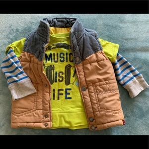 Cute Puffy Vest & Long Tee Bundle